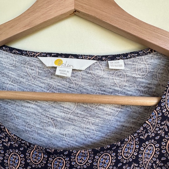 Boden Emma Tiered Jersey Midi Dress in French Navy Paisley Print - Picture 5 of 7